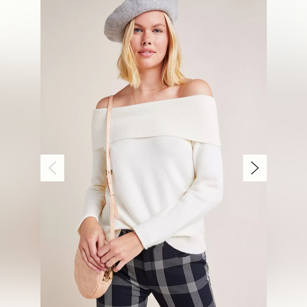 6/$32🛍️ Anthropologie | Shelby Pullover Off-Shoulder Sweater, S